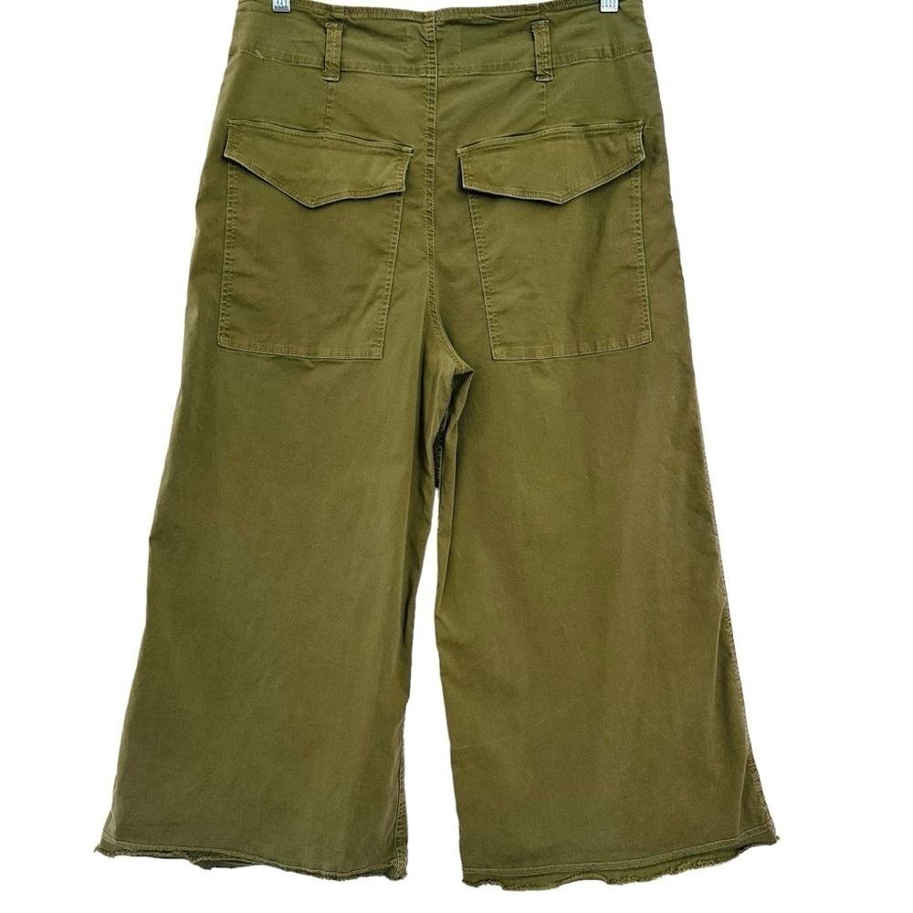 Nili Lotan Army Green Wide Leg Cropped Pants High Waist 4 - Picture 4 of 13